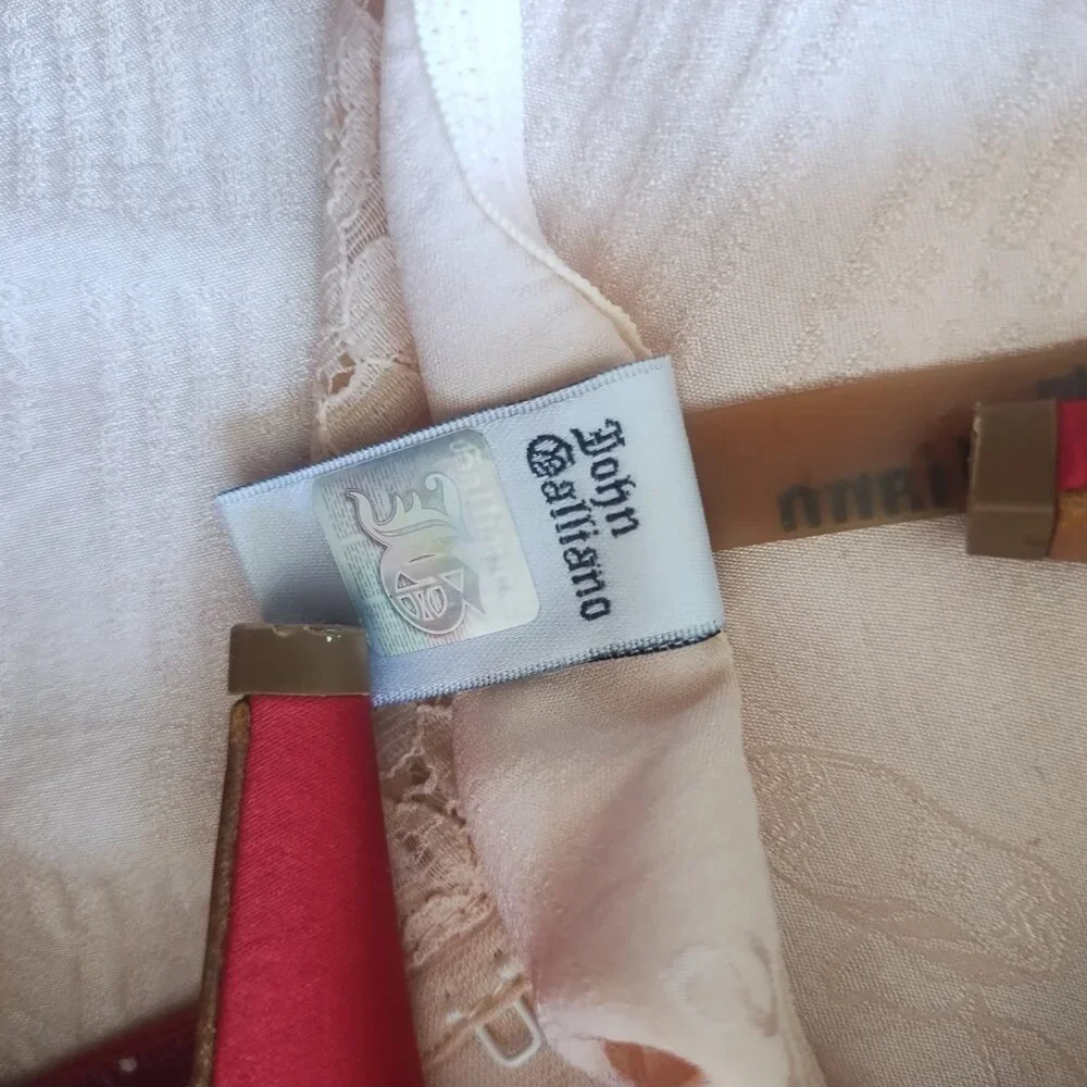 John Galliano Lingerie newspaper print vintage style silk slip dress - Picture 9 of 16